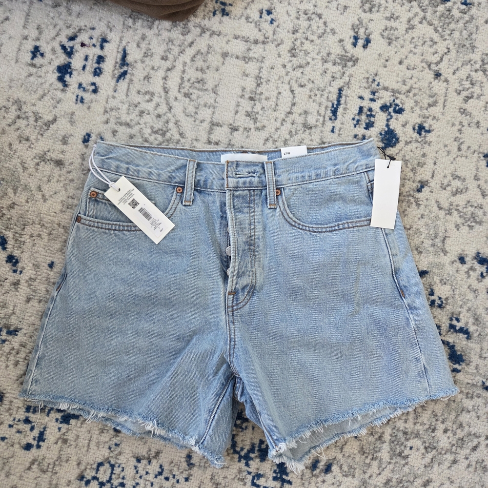 Aritzia Light Blue High-Rise Denim Shorts